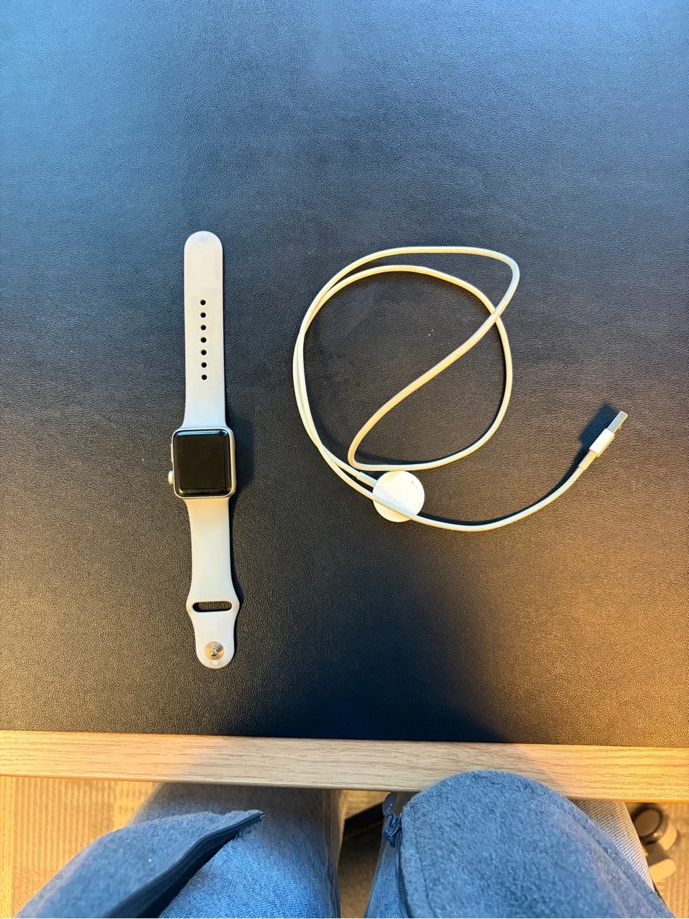 Apple Smartwatch with Cream Silicone Band